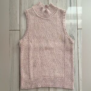 GAP Vintage Chunky Knit Sleeveless Turtleneck Sweater Vest Pink Small